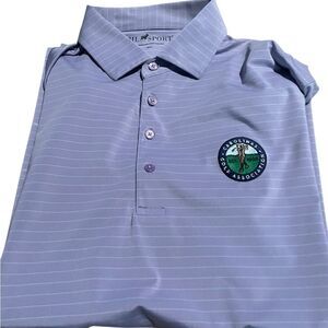 HL Sport Purple Striped Polo Shirt size small performance luxury new